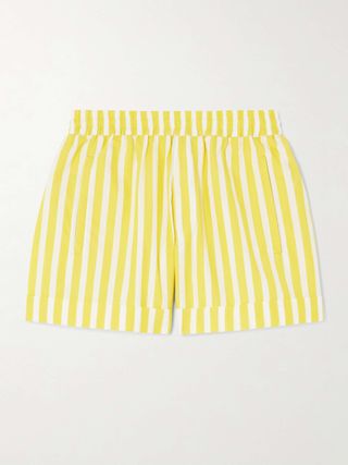 Banker Striped Cotton-Poplin Shorts