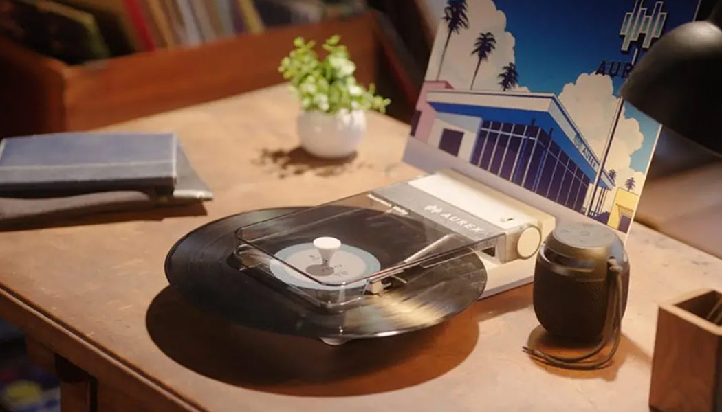 Bring your vinyl to the beach with Toshiba’s new portable wireless Aurex record player