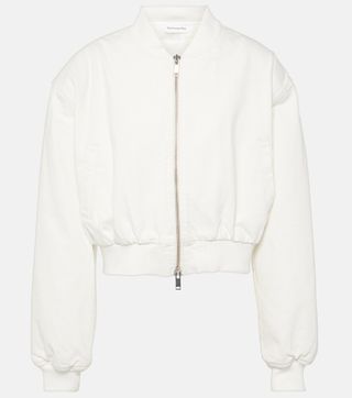 Micky Cropped Denim Bomber Jacket