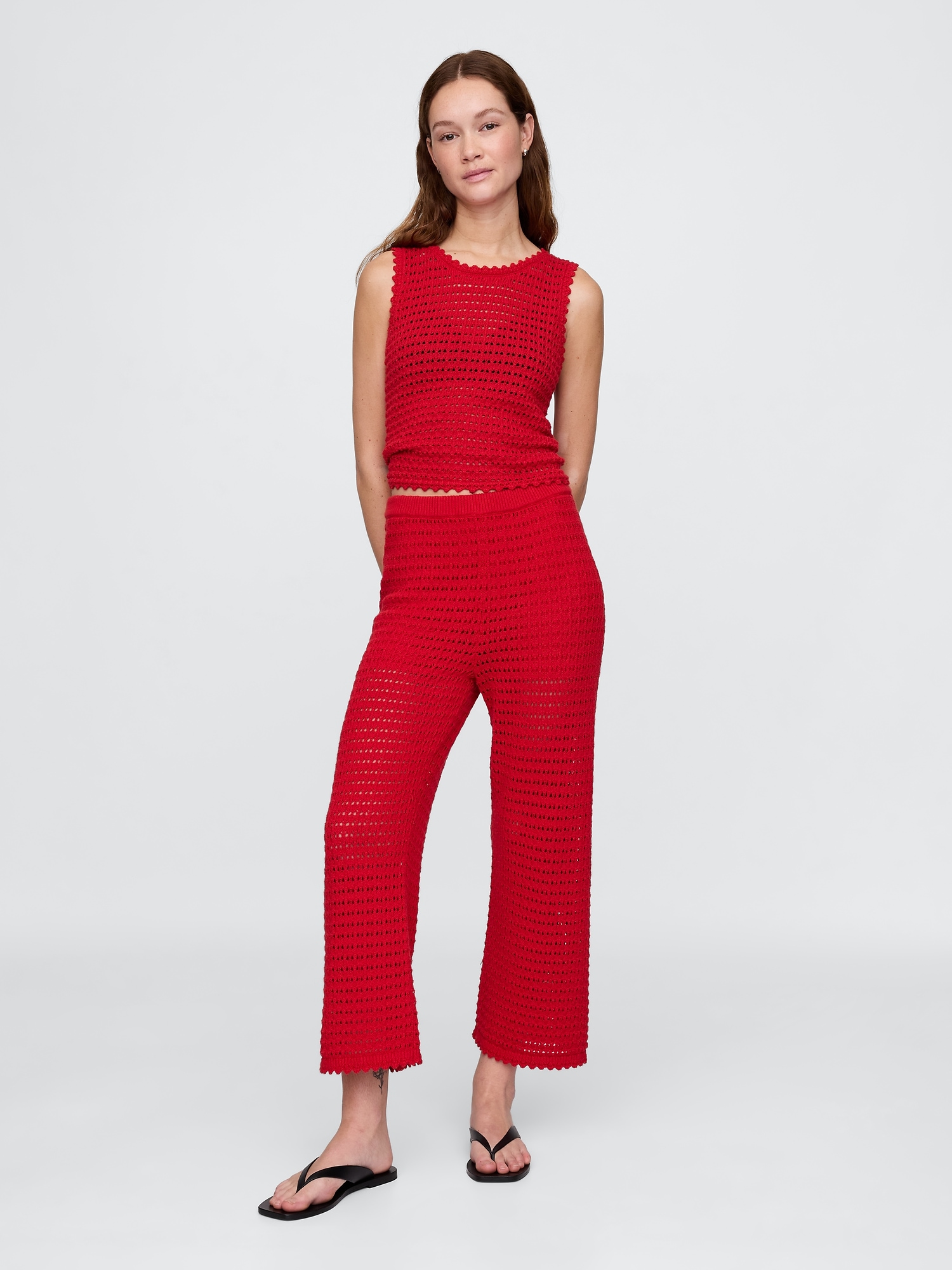 Gap, 100% Cotton Crochet Ankle Pants