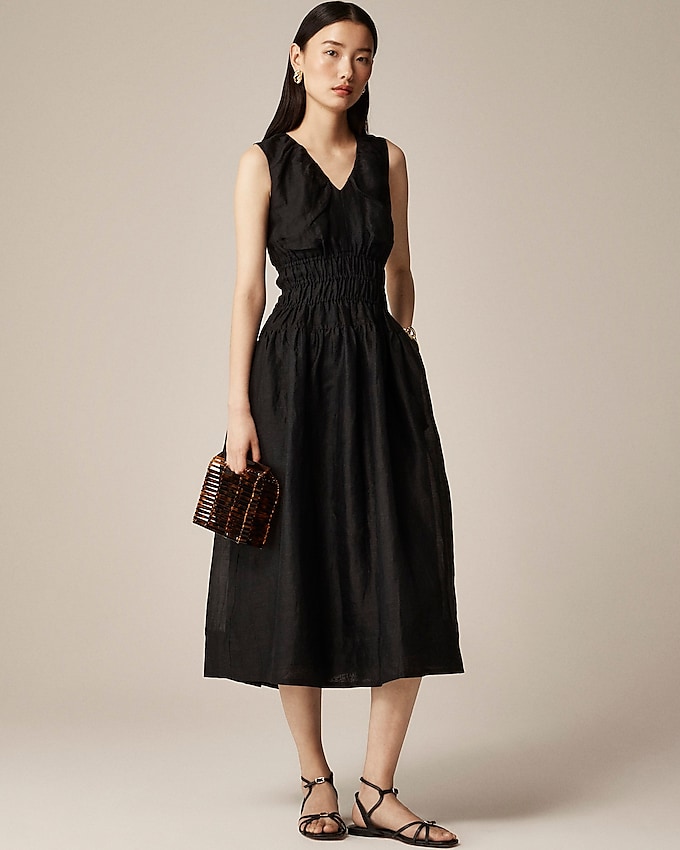 Hyacinth V-Neck Dress in Ramie