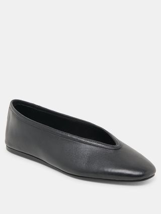 Braidy Ballet Flats Black Leather