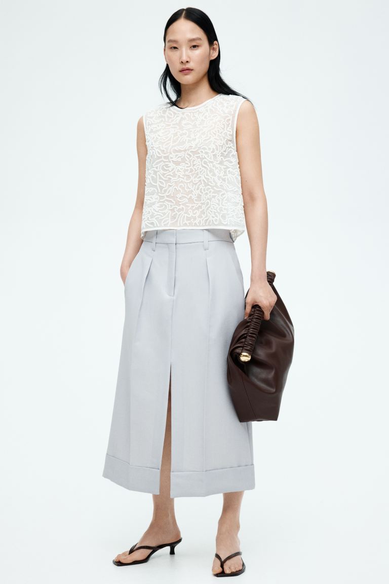 Tailored Wool-Blend Skirt