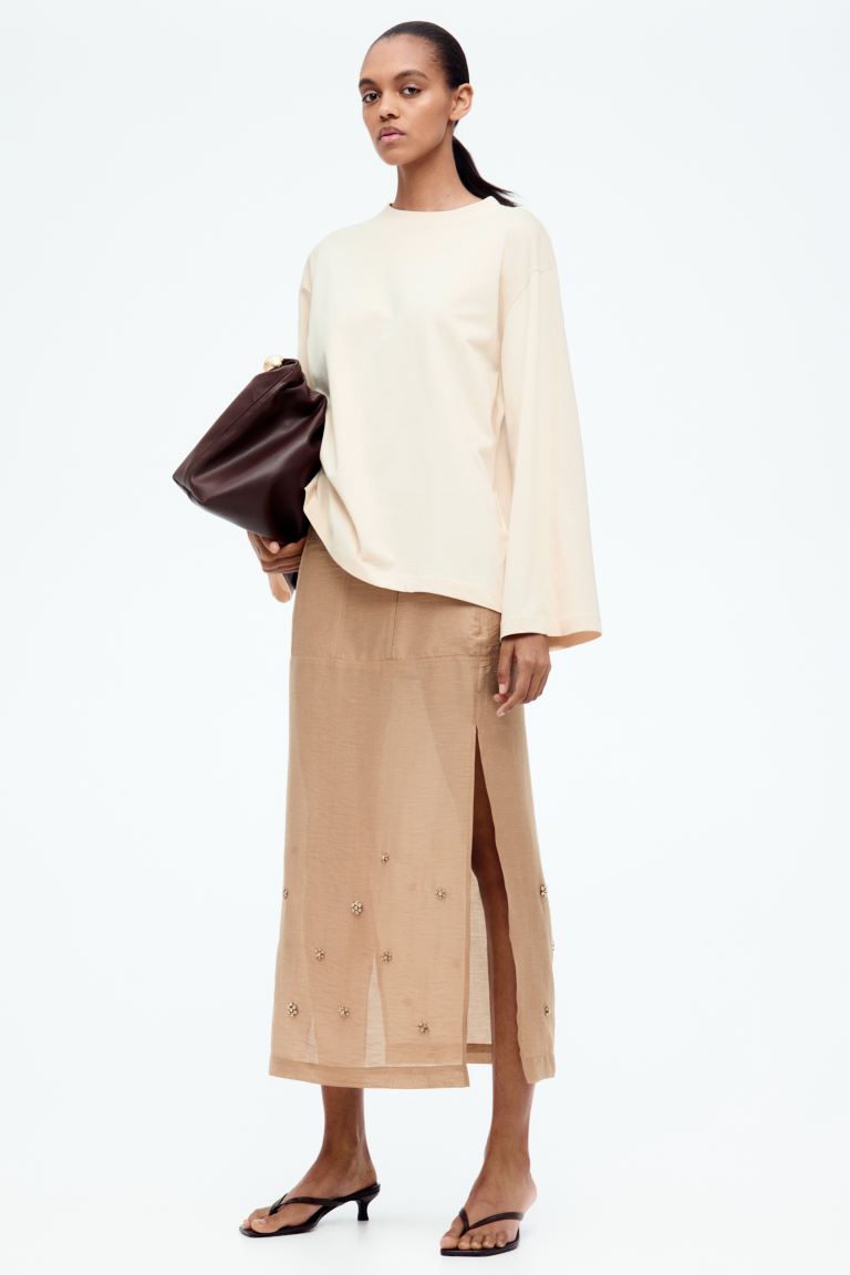 Sheer Embellished Skirt