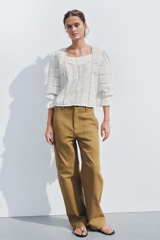 Zw Collection Embroidered Romantic Blouse