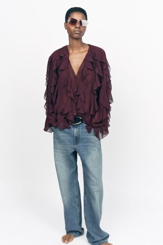 Zw Collection Blouse With Ruffles