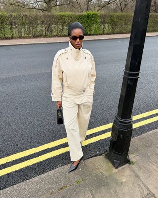 Woman in funnel neck jacket