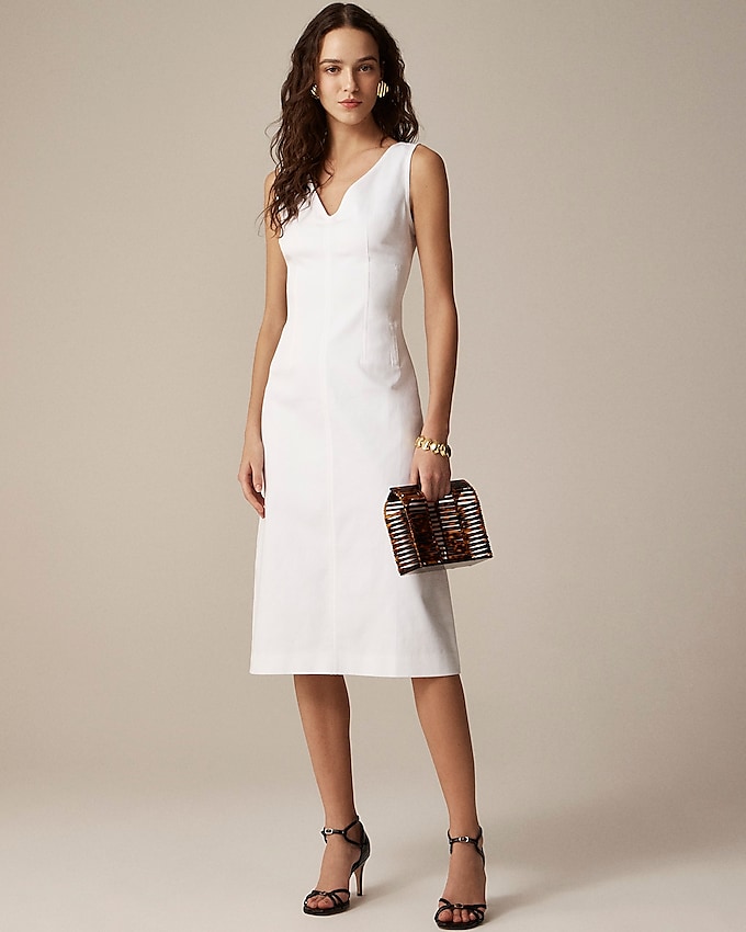 Corset Midi Dress in Stretch Twill