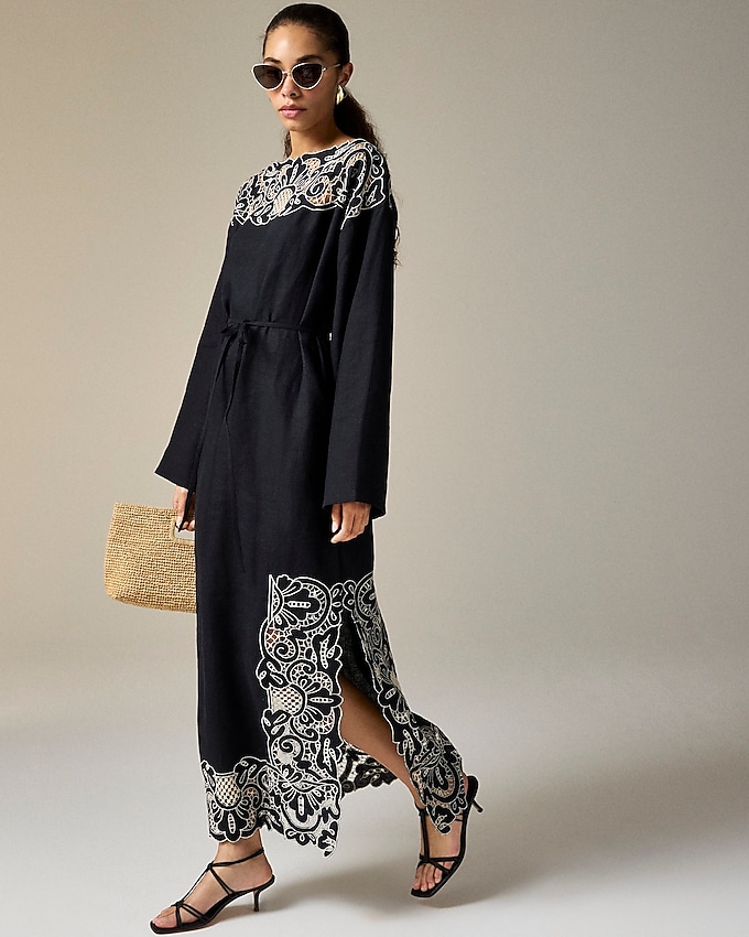 Linen Cutwork Tunic Dress