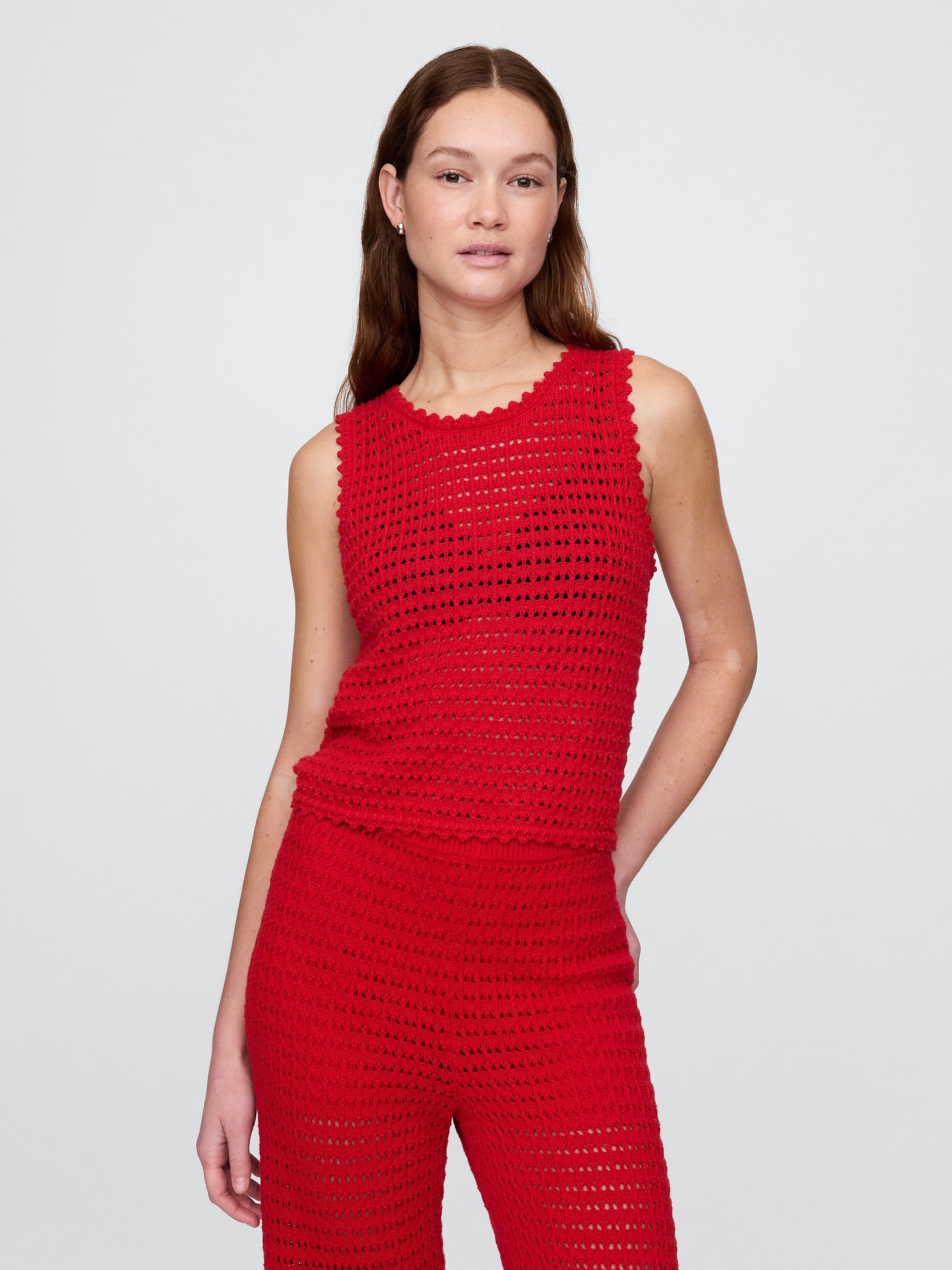 Gap, 100% Cotton Crochet Tank Top