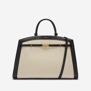 The Hudson | Salt & Pepper Canvas Black Smooth | Demellier