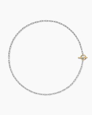 Dy Madison® Toggle Chain Necklace in Sterling Silver With 18k Yellow Gold, 3mm