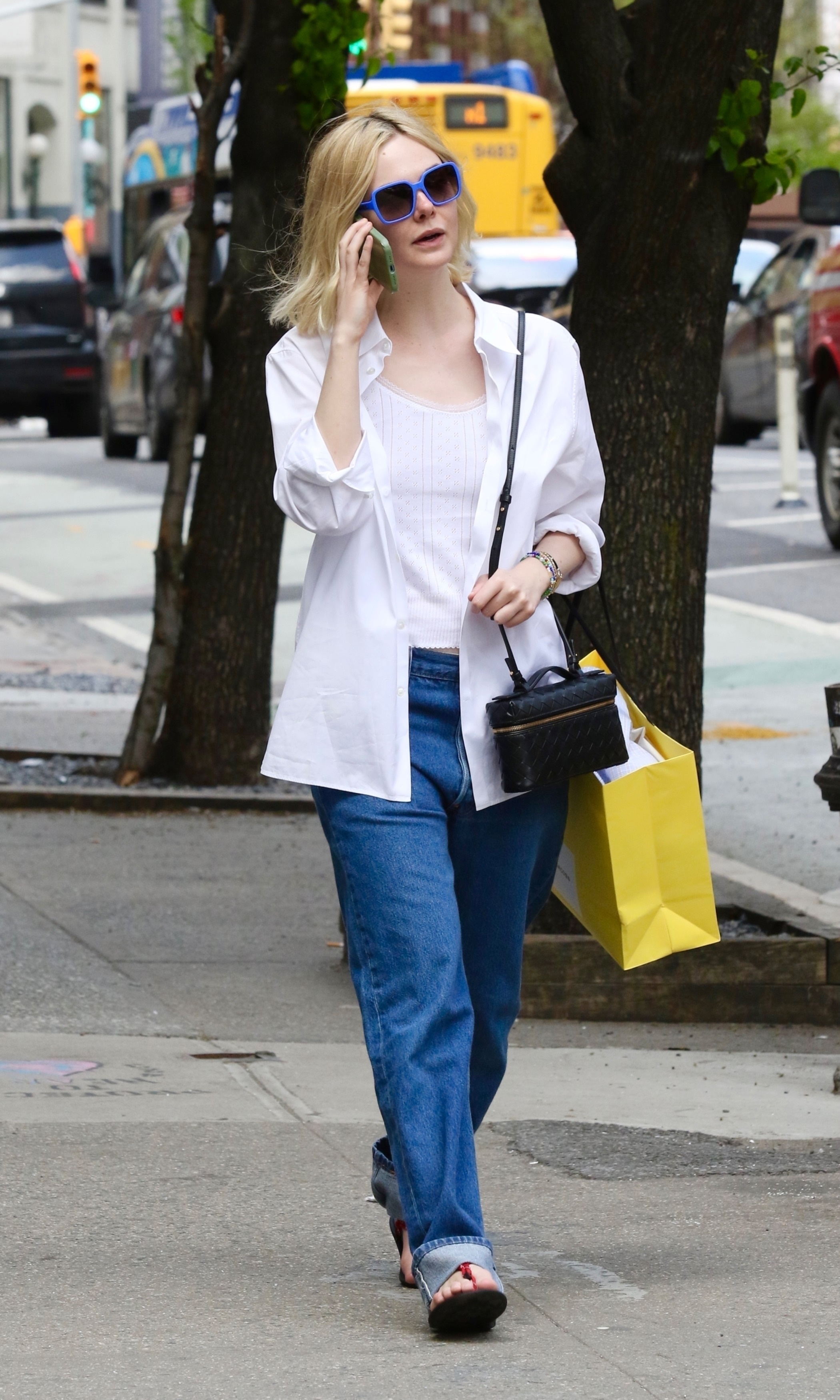 Elle Fanning wears Miu Miu sandals