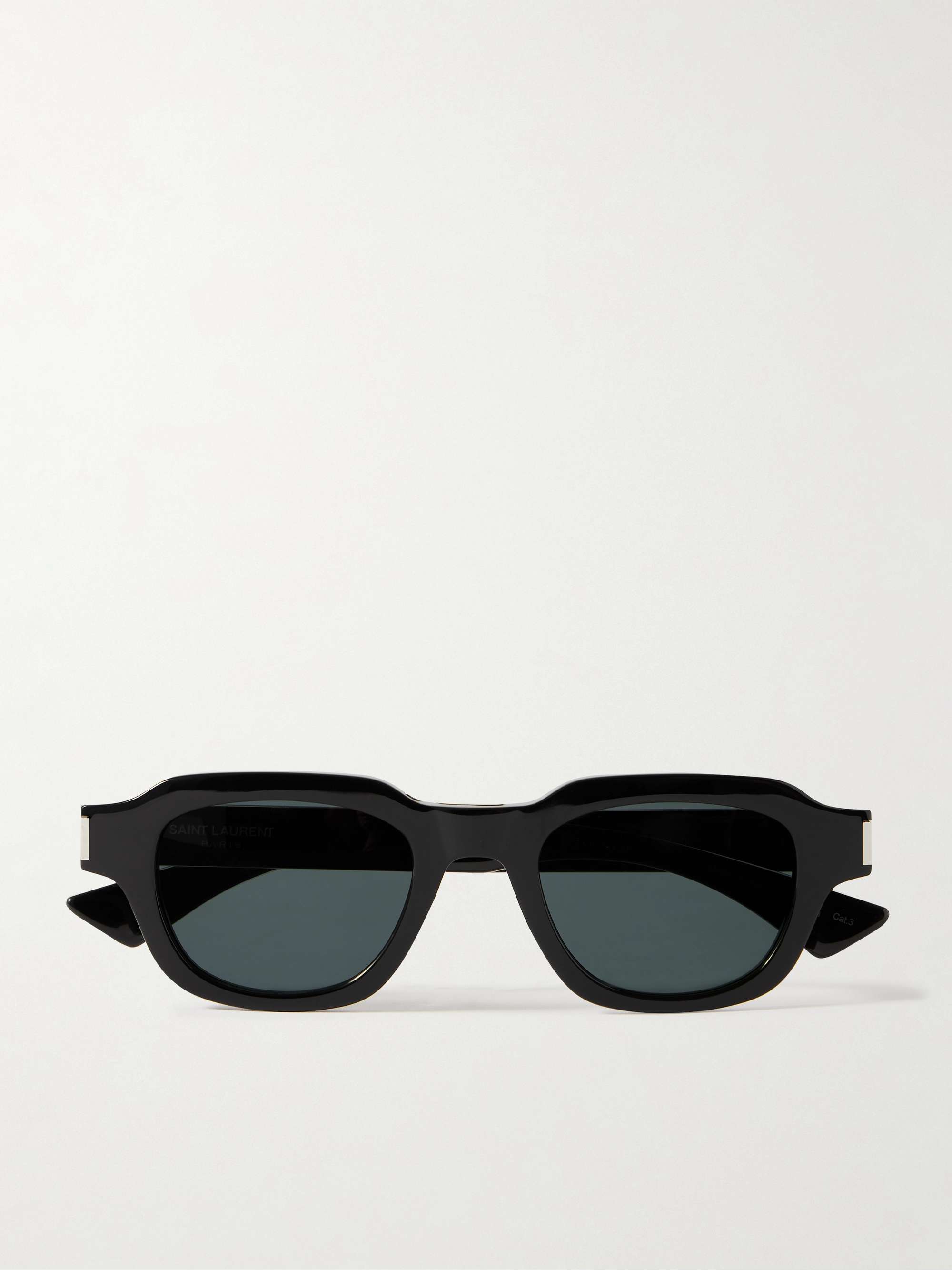 D-Frame Acetate and Silver-Tone Sunglasses