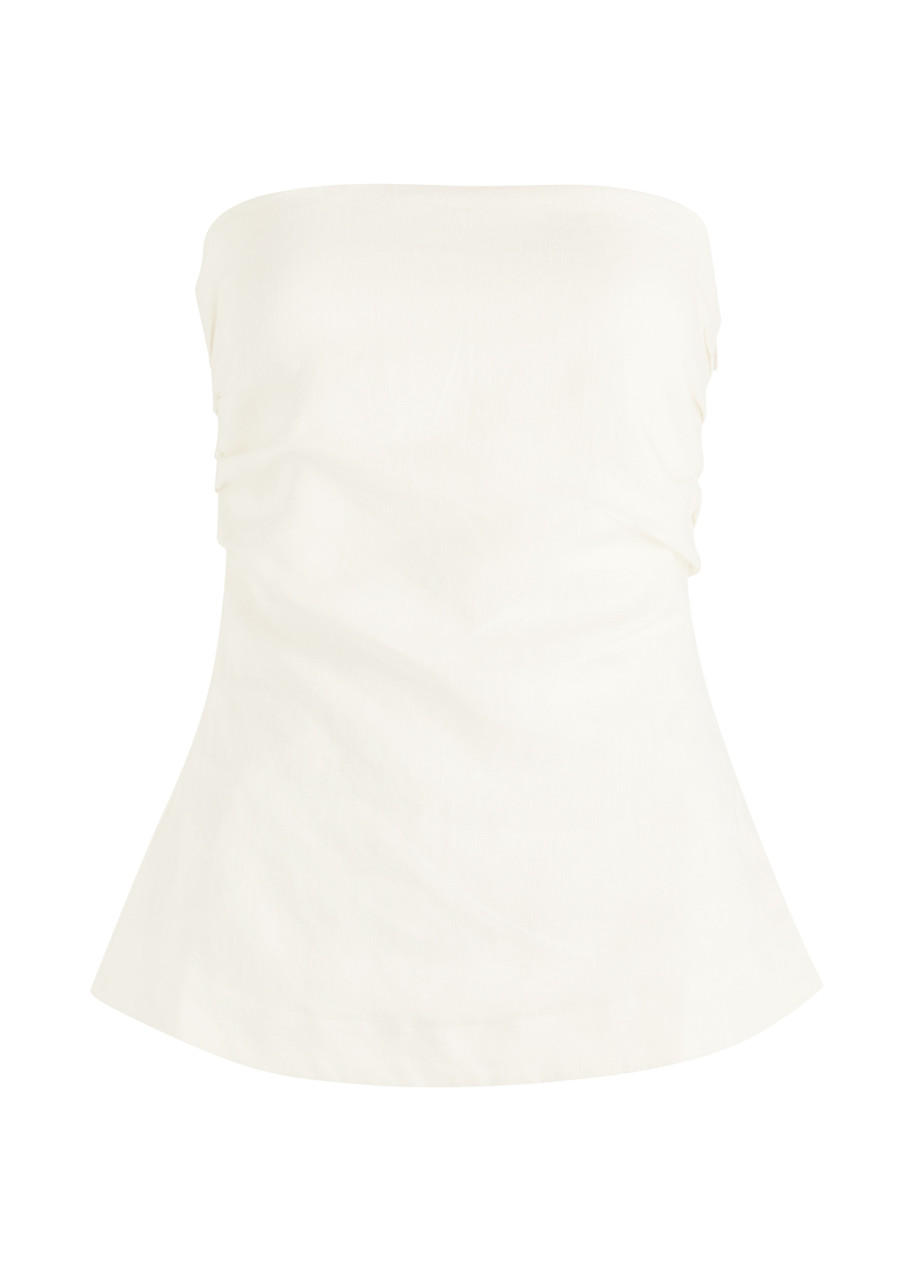 Alexa Strapless Linen Top