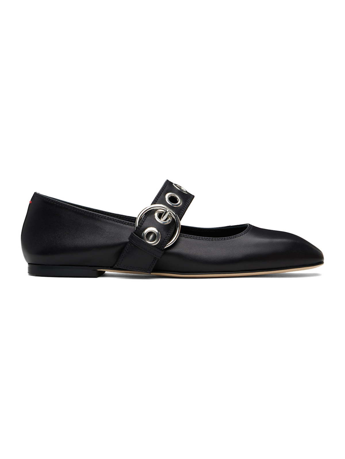 Black Uma Eyelet Ballerina Flats