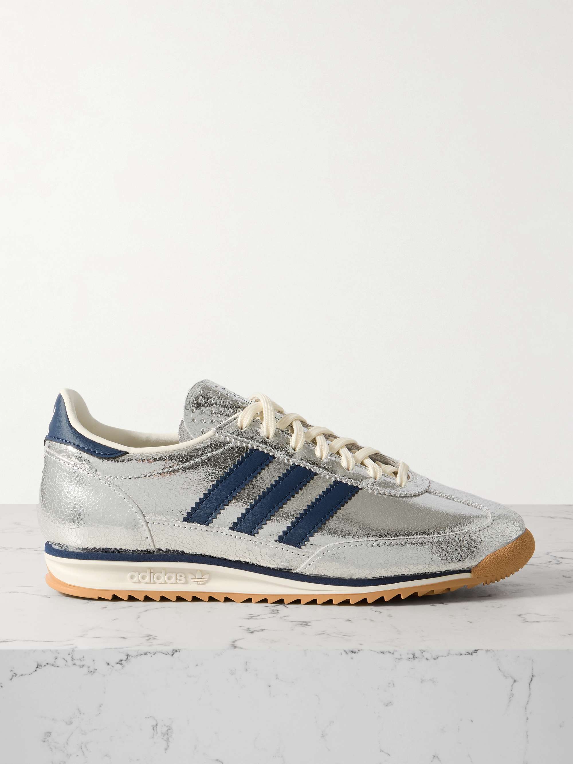 Sl 72 Og Metallic Cracked-Leather Sneakers