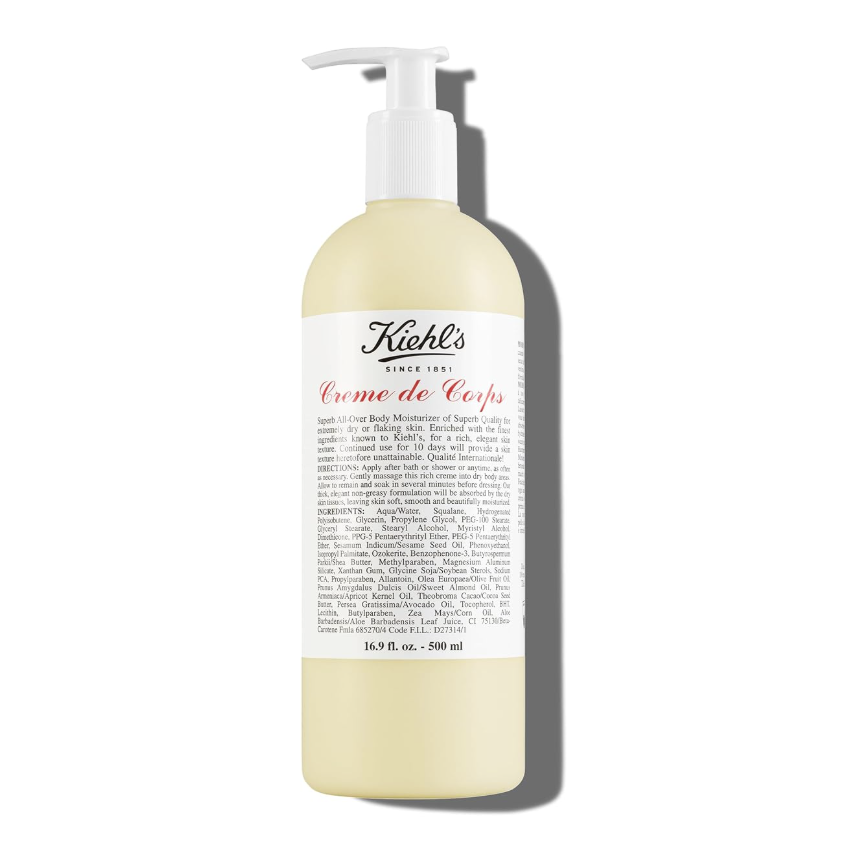 Kiehl's Creme De Corps, Rich, Luscious Body Lotion, With Cocoa Butter and Shea Butter for Fast Absorbing Hydration, Skin Feels Soft and Smooth, Suitable for All Skin Types - 16.9 Fl Oz