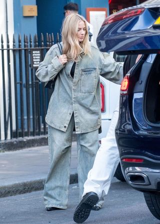 Margot Robbie in a Canadian tuxedo.