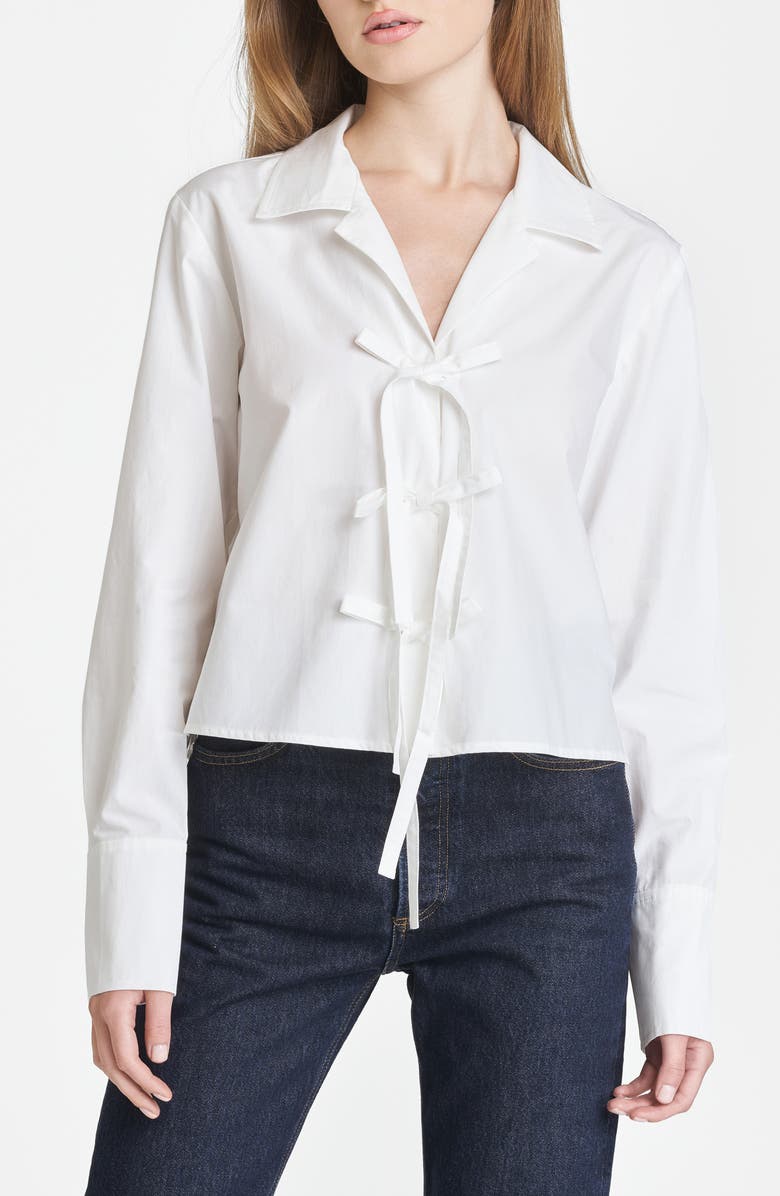 Alexandra Tie Front Cotton Poplin Top