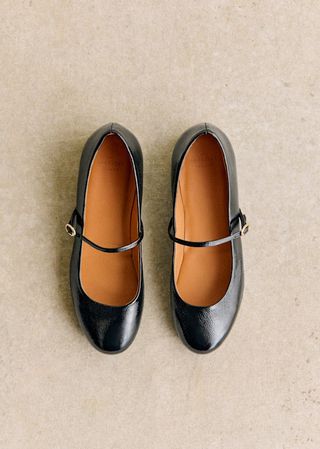 Méline Low Ballerinas - Patent Black - Patent Cowide Leather - Sézane