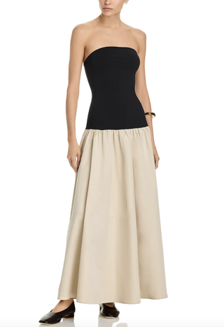 Mixed Media Drop Waist Dress