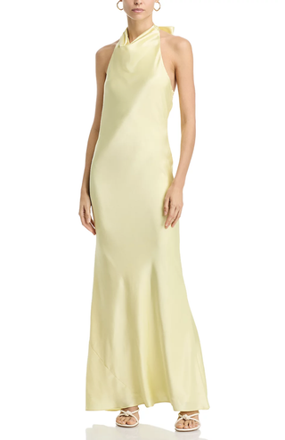 Charmeuse Halter Neck Long Dress