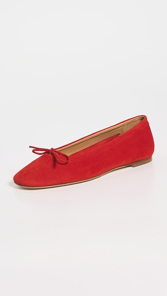 Aeyde Delfina Kid Suede Leather Red Flats
