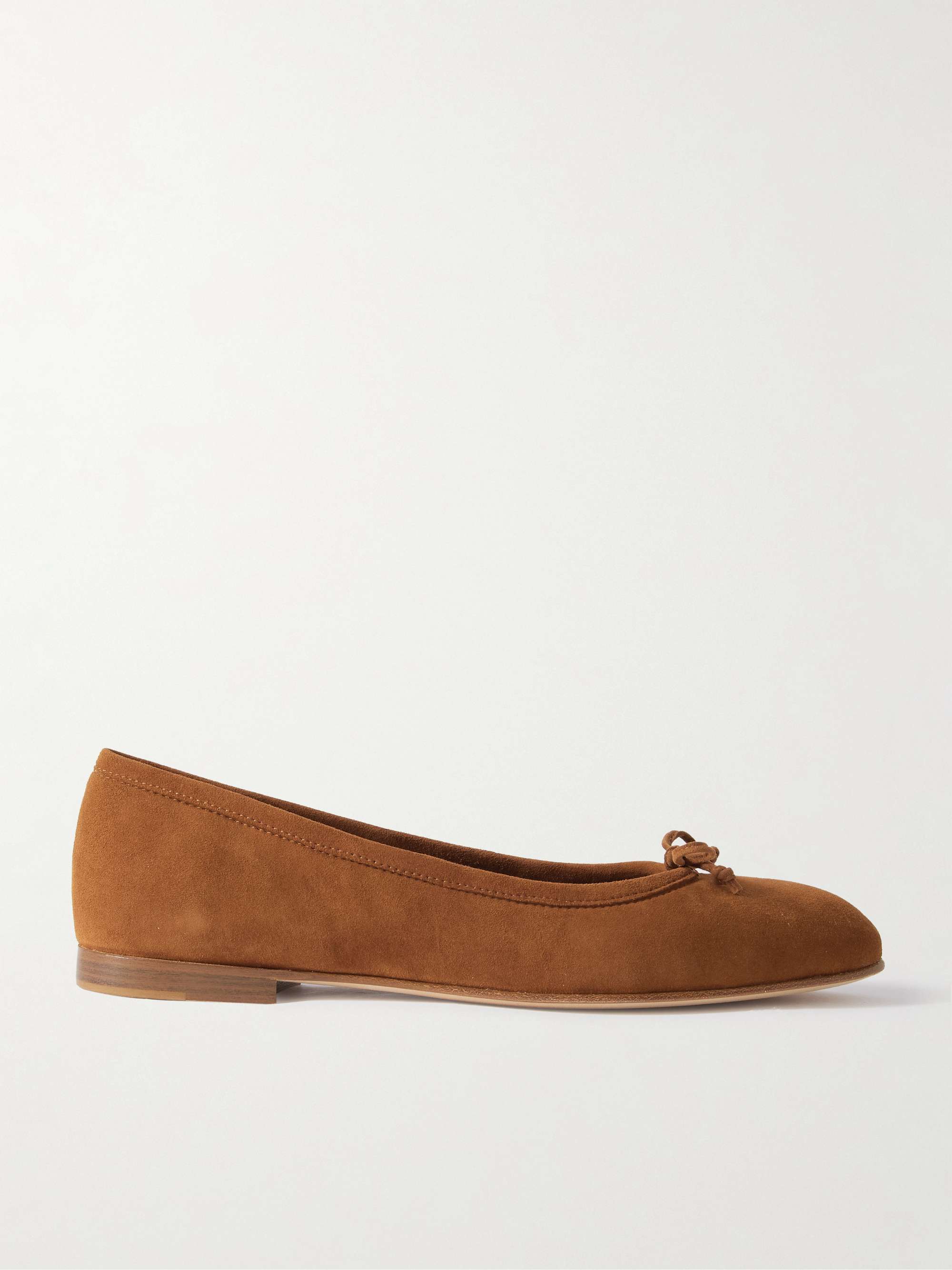 Veralli Bow-Detailed Suede Ballet Flats
