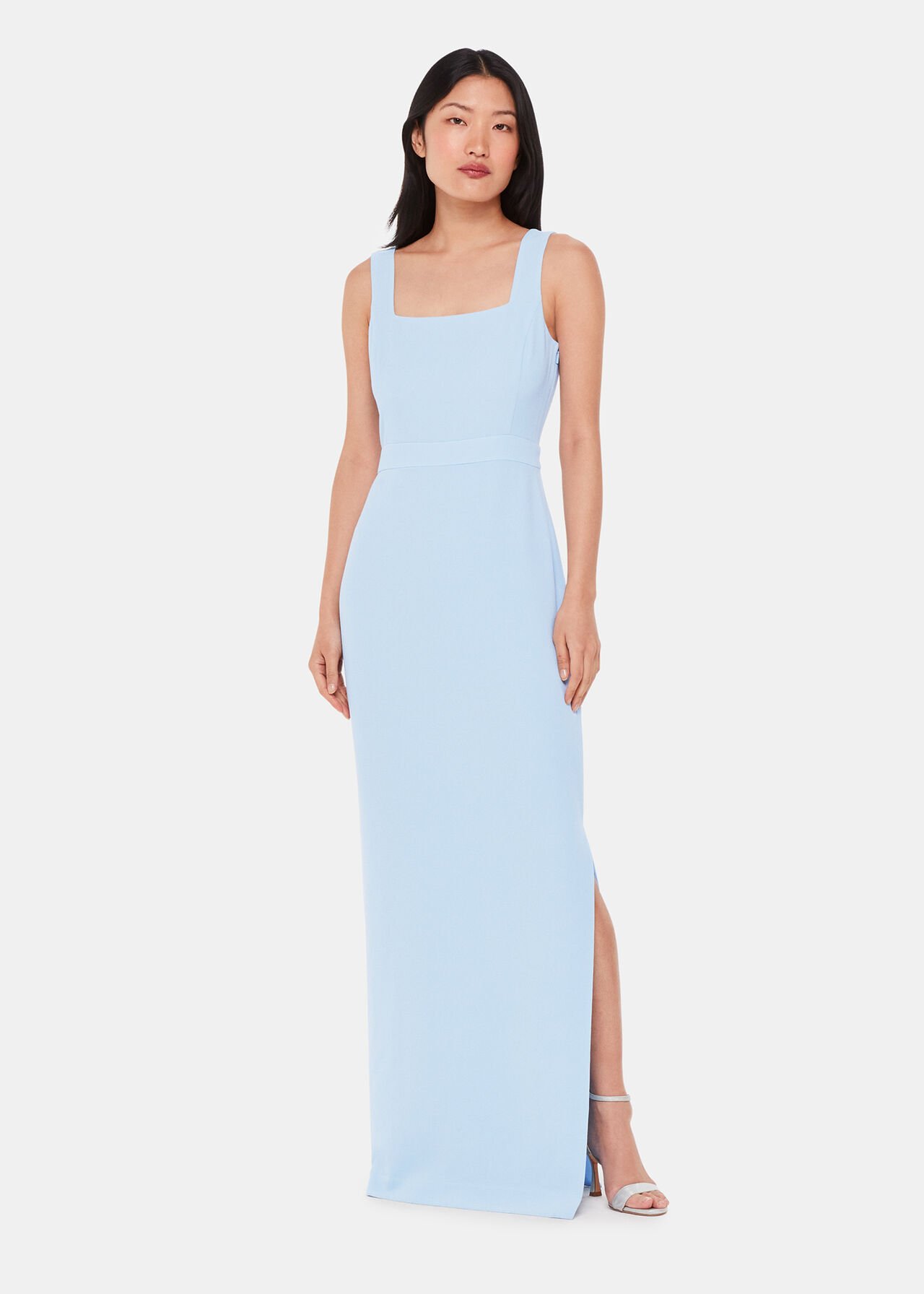 Pale Blue Mila Square Neck Maxi Dress