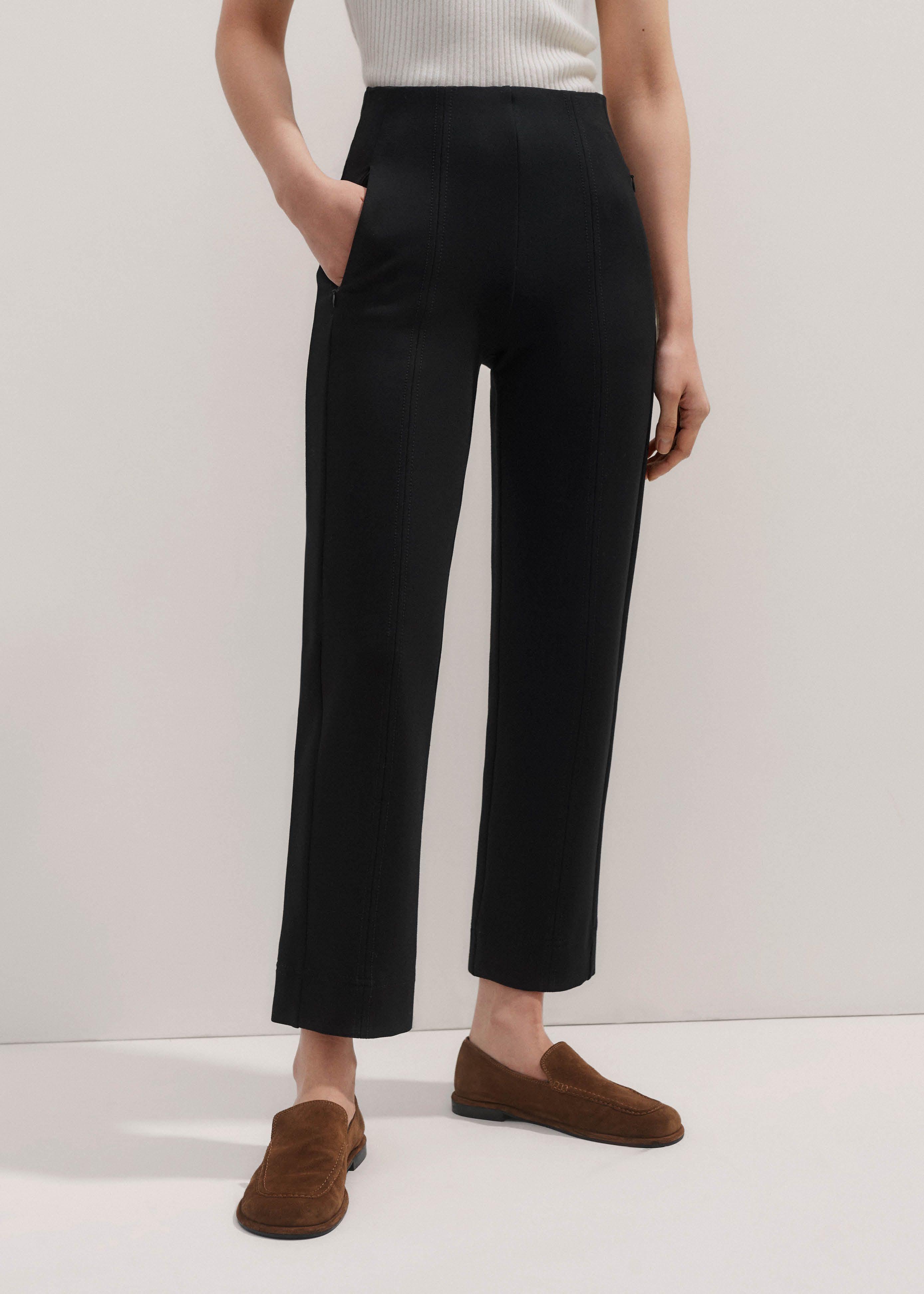 Travel Tailoring Pull on Slim Crop Trouser