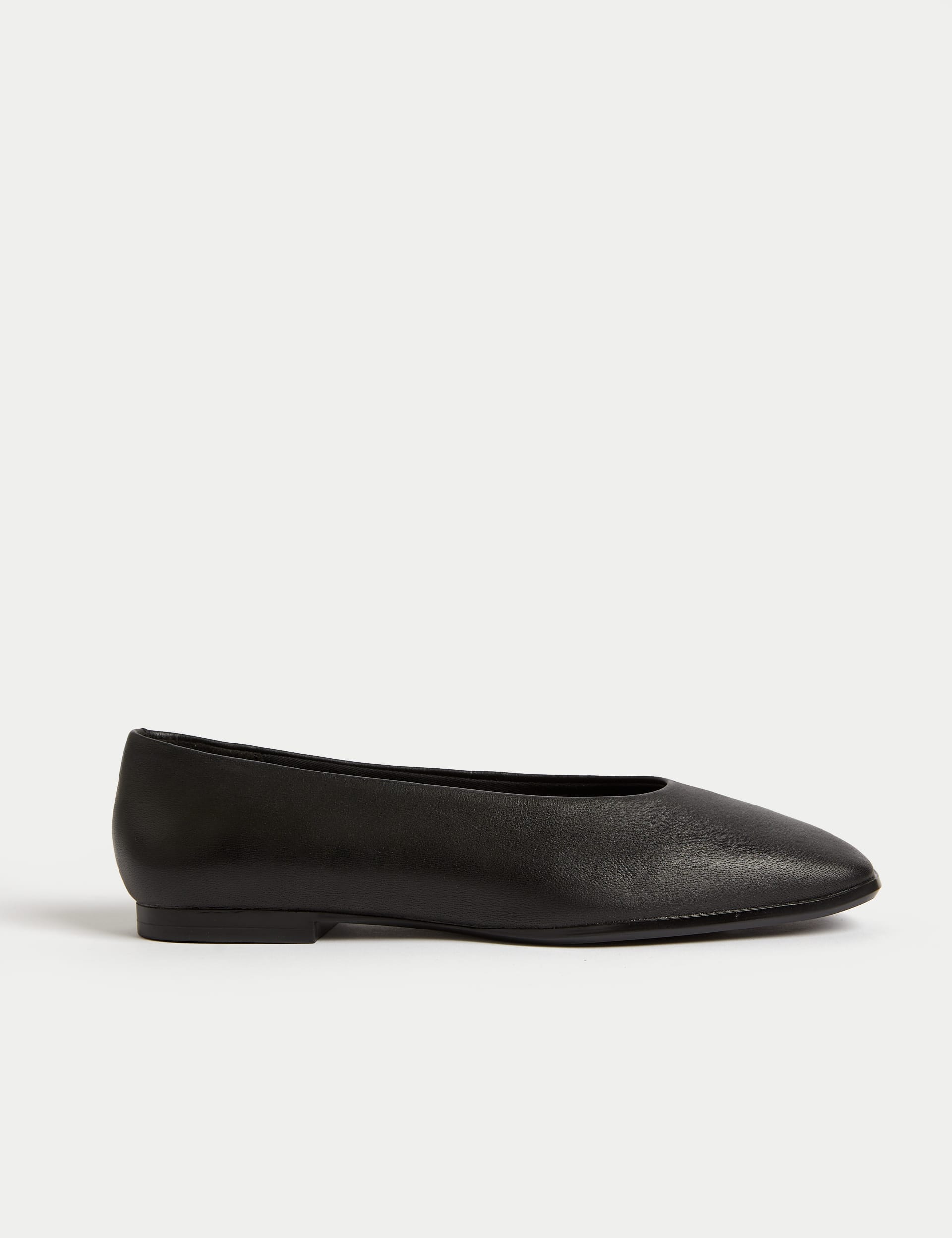 Leather Square Toe Ballet Pumps
