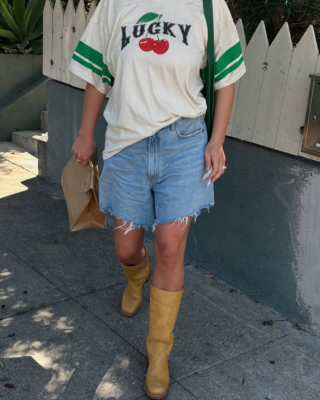 A woman wearing jorts.
