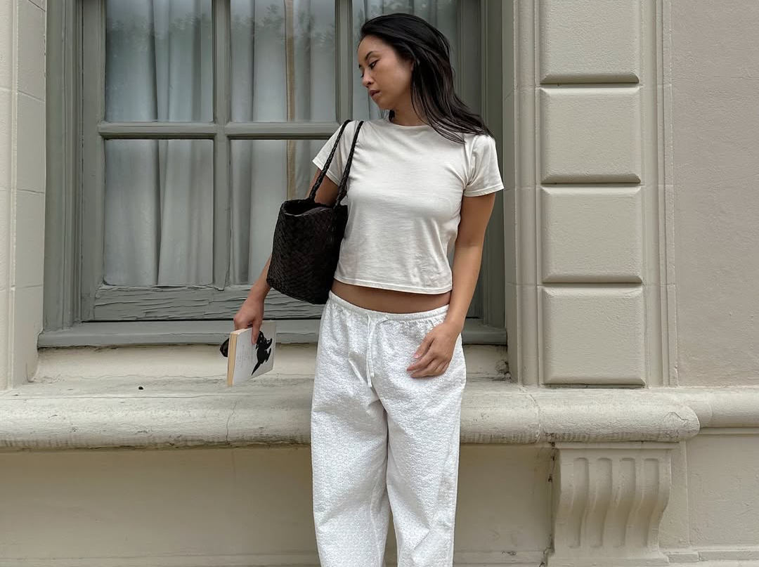 A woman wearing all-white.