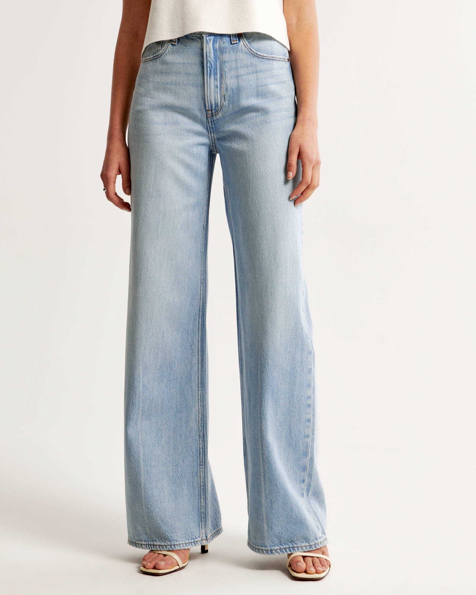 abercrombie, High Rise Wide Leg Jeans