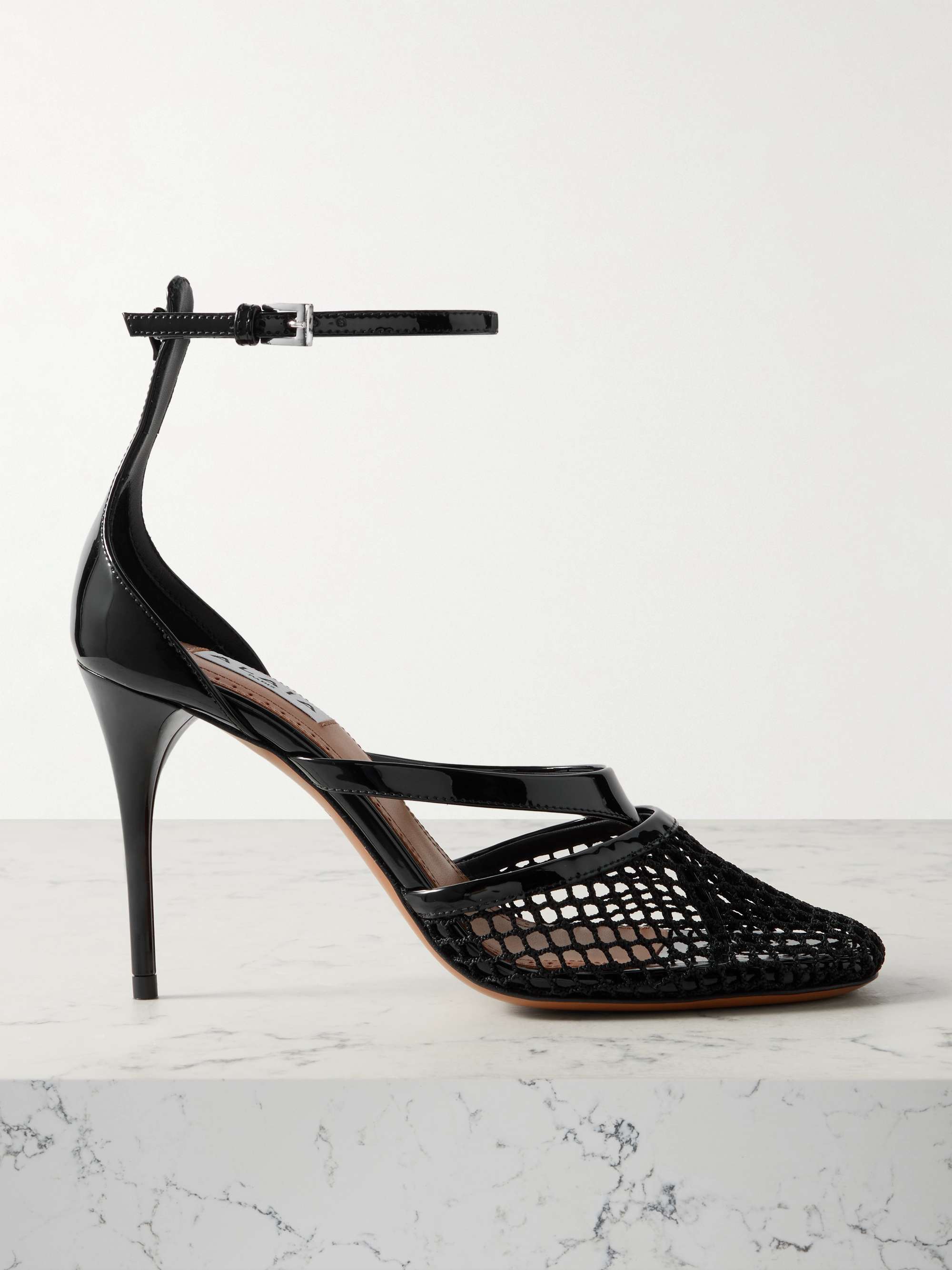 Patent-Leather and Fishnet Pumps