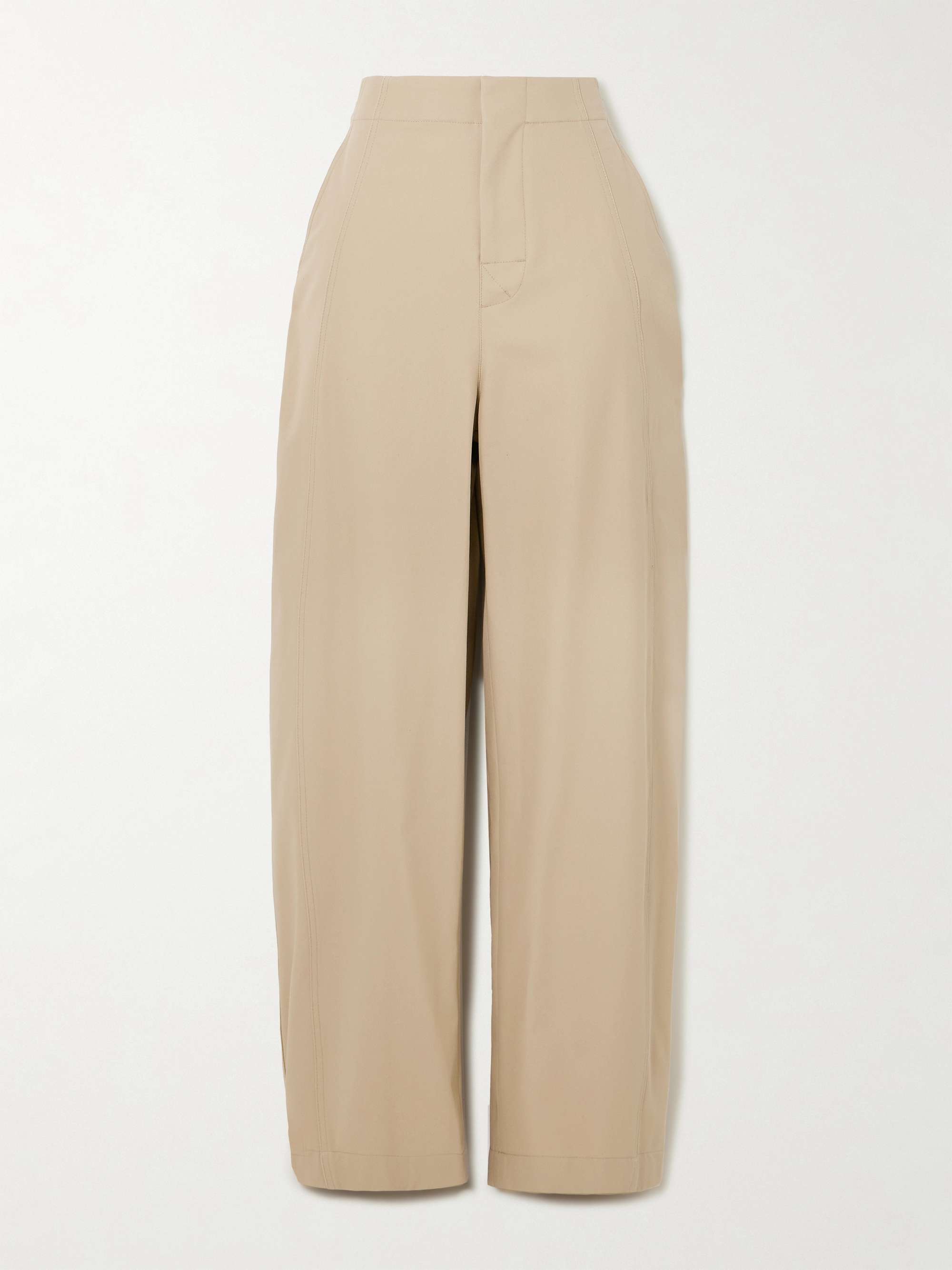 Cotton-Twill Barrel-Leg Pants