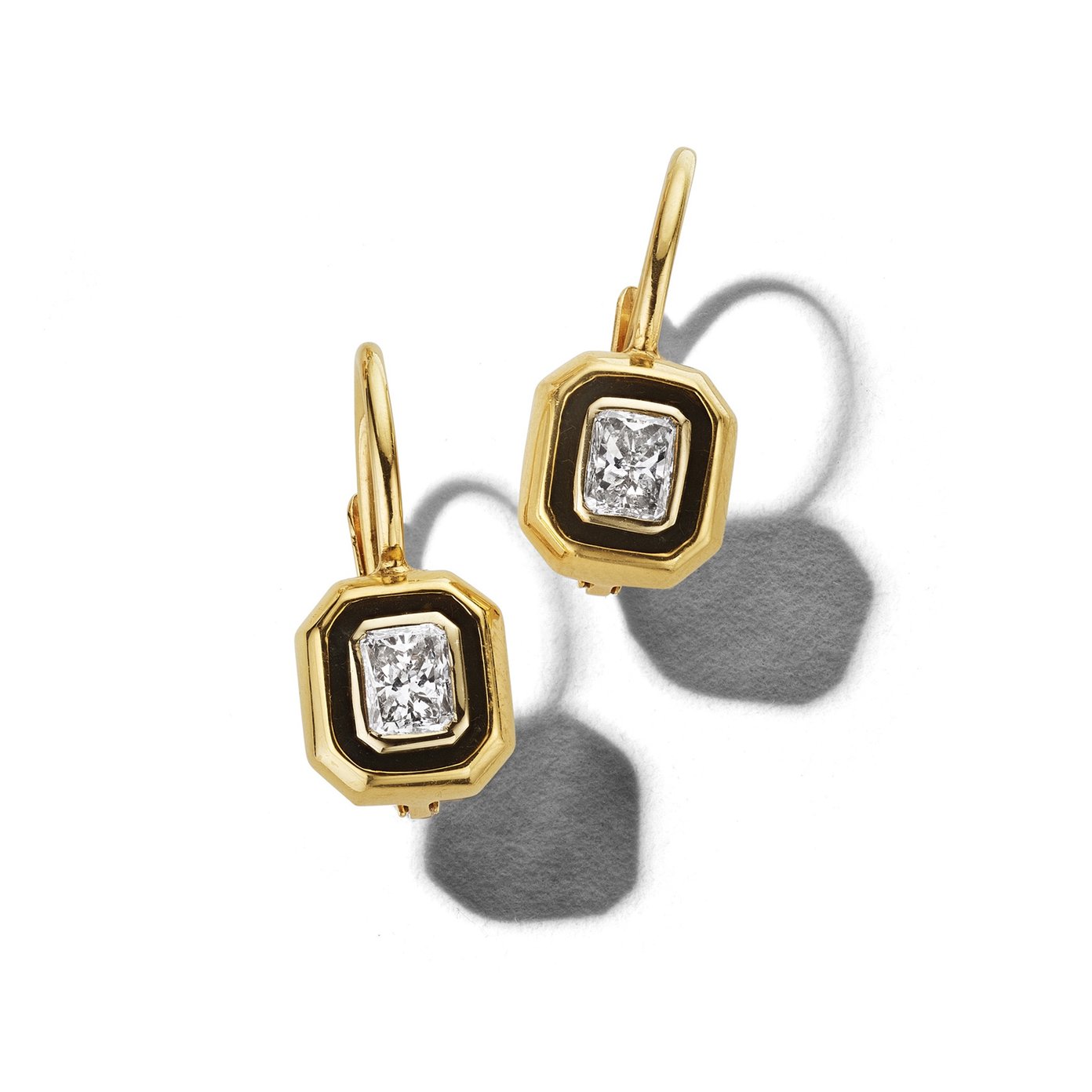 Nina Runsdorf Radiant-Cut Diamond Single Drop Earrings