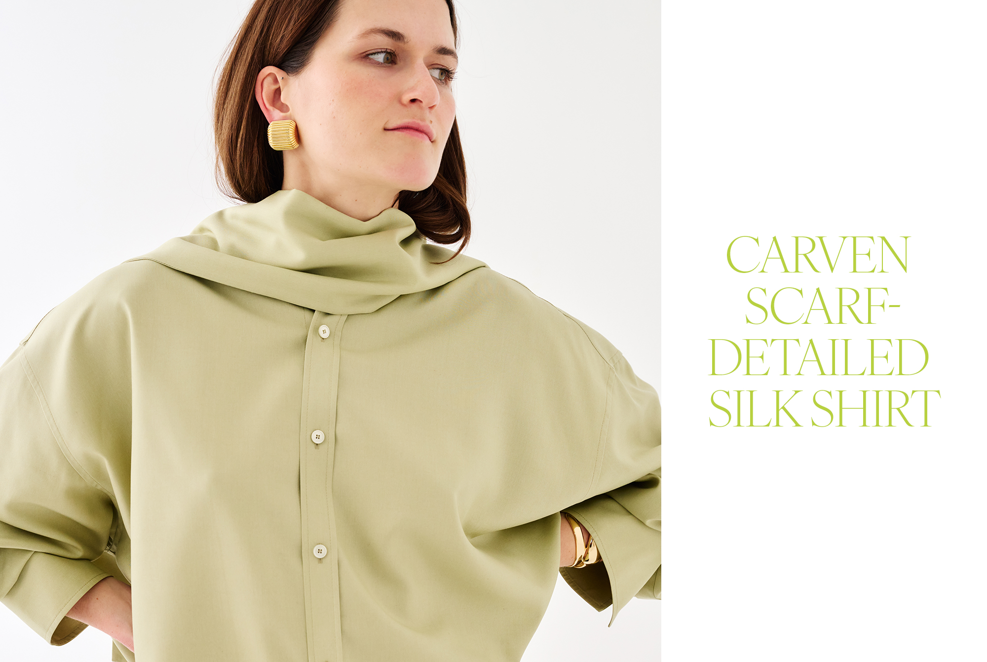 Eliza Huber in a poplin shirt.