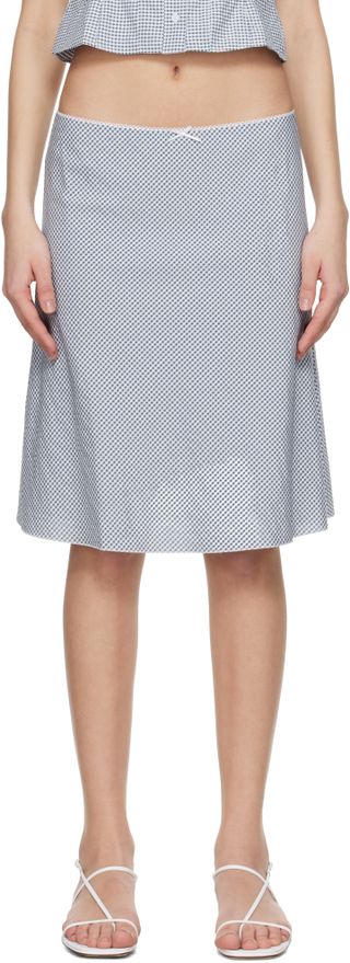 Blue & White Paloma Midi Skirt