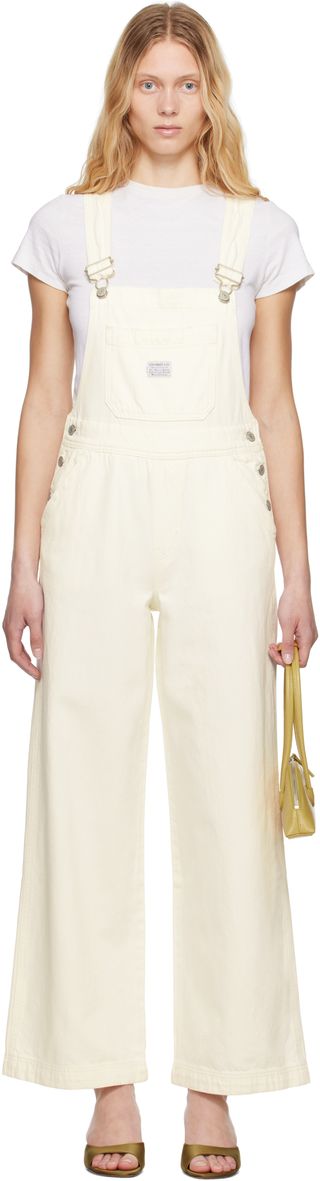 White Xl Denim Overalls