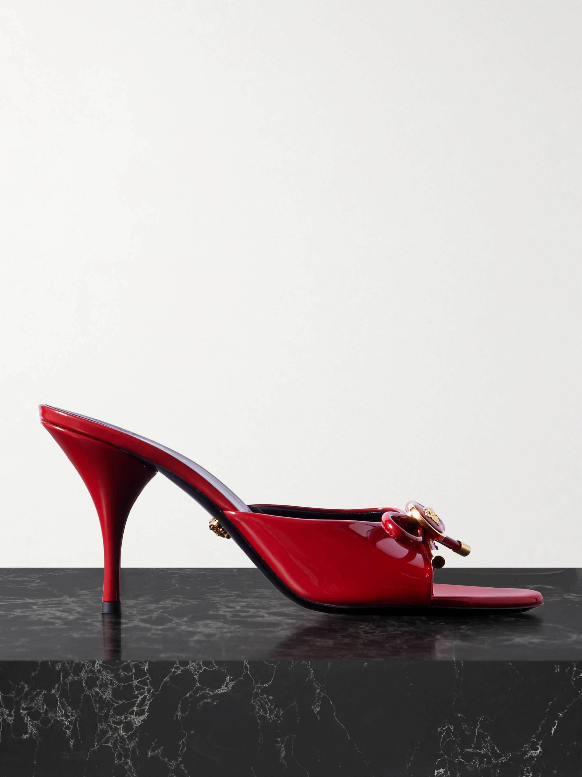 Opera Embellished Patent-Leather Mules