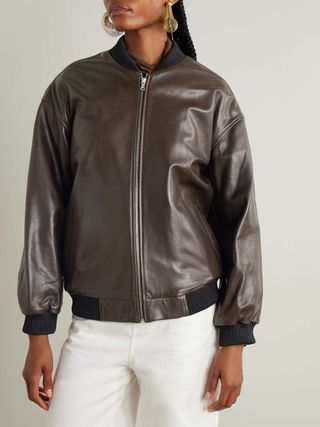 Marly Leather Bomber Jacket