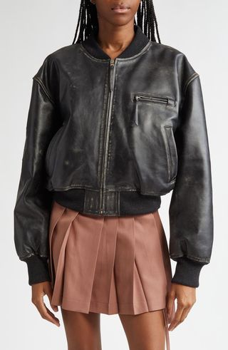 Leather Bomber Jacket