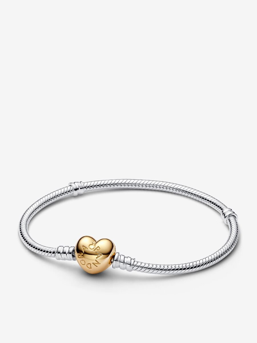 Pandora Moments Heart Clasp Snake Chain Bracelet