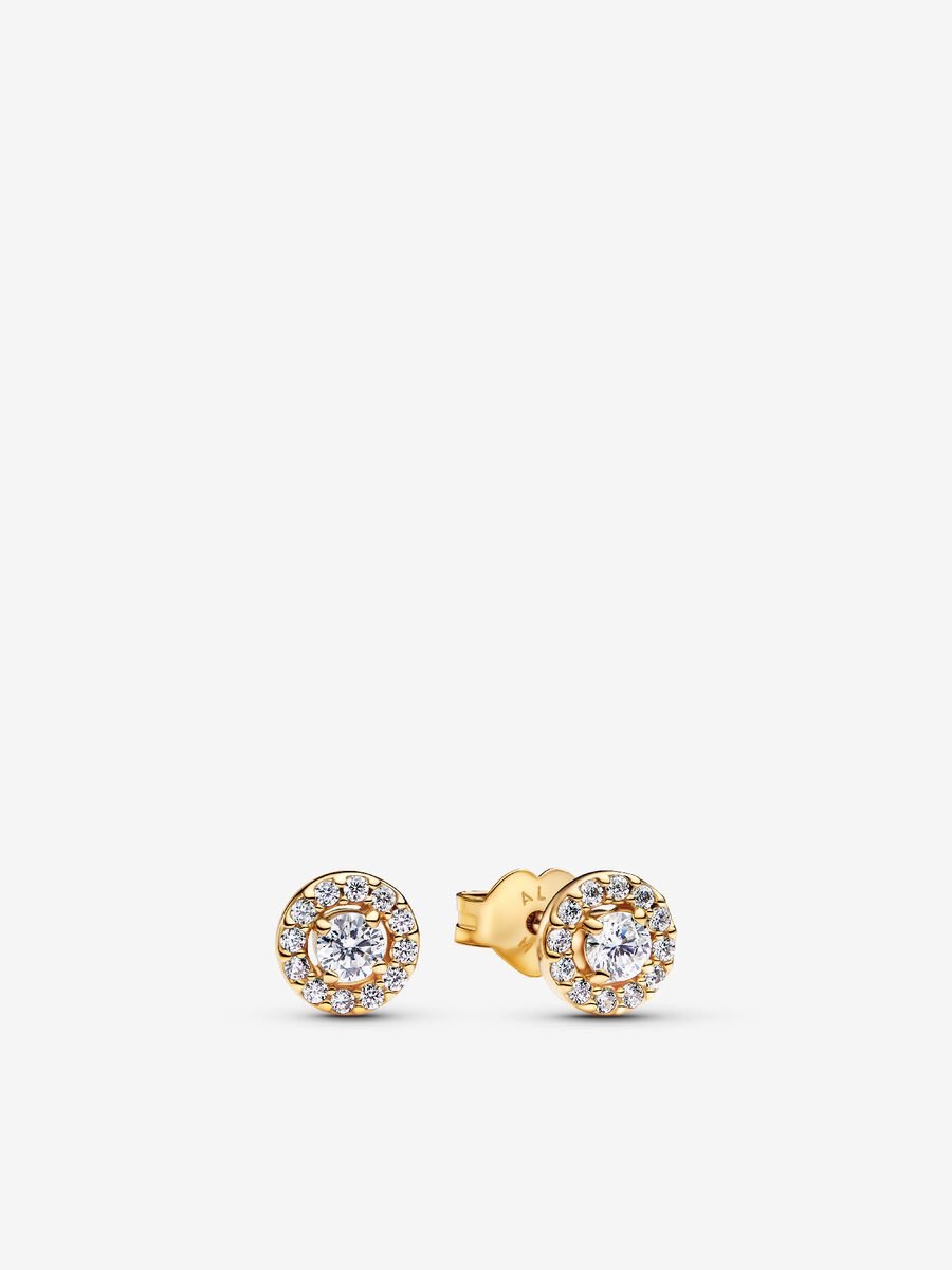 Round Pavé Halo Stud Earrings