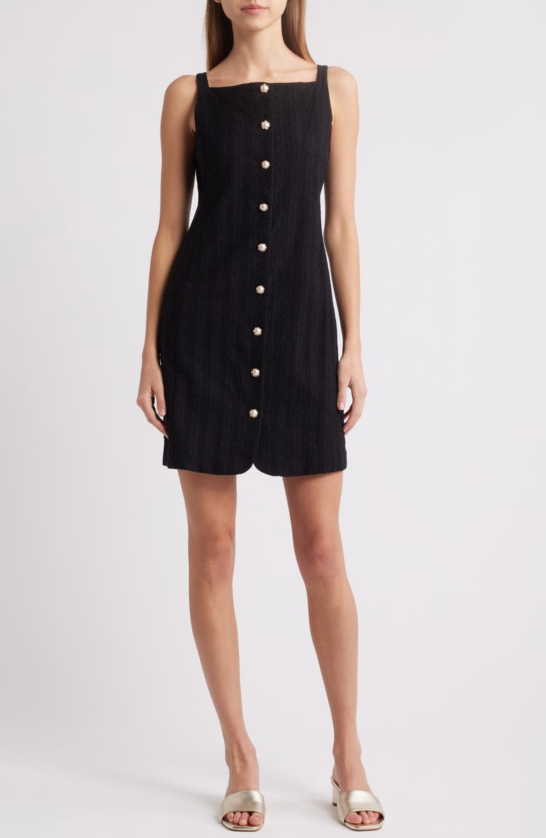 Textured Stripe Cotton Minidress