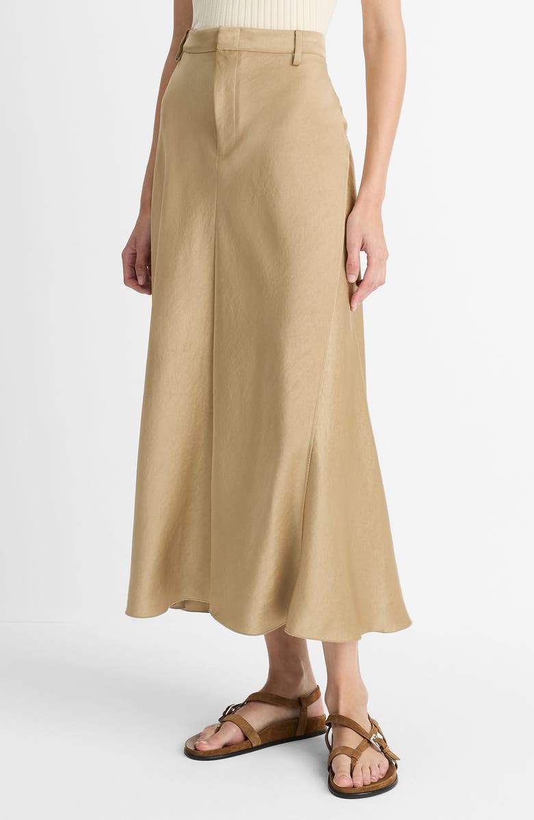 Satin A-Line Midi Skirt