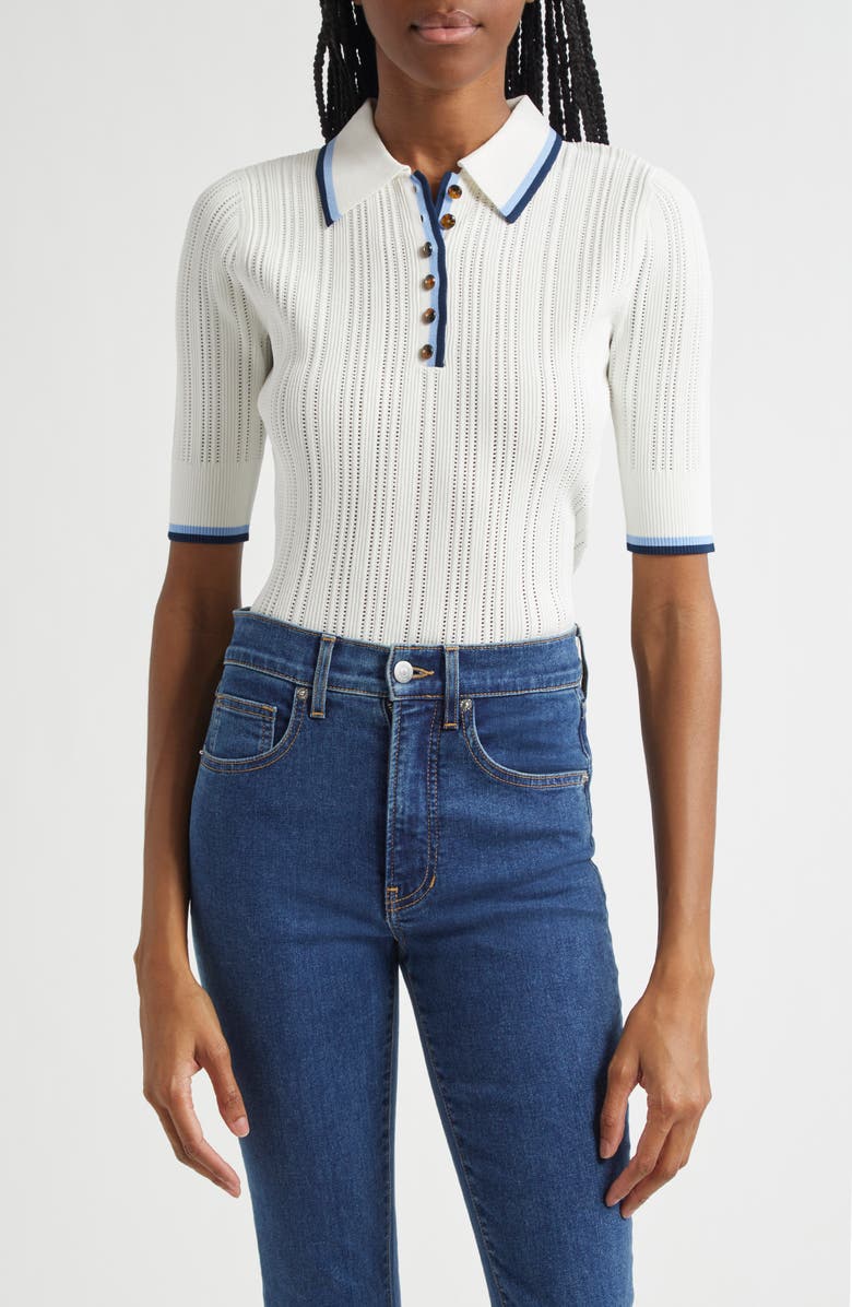 Soza Tipped Pointelle Sweater