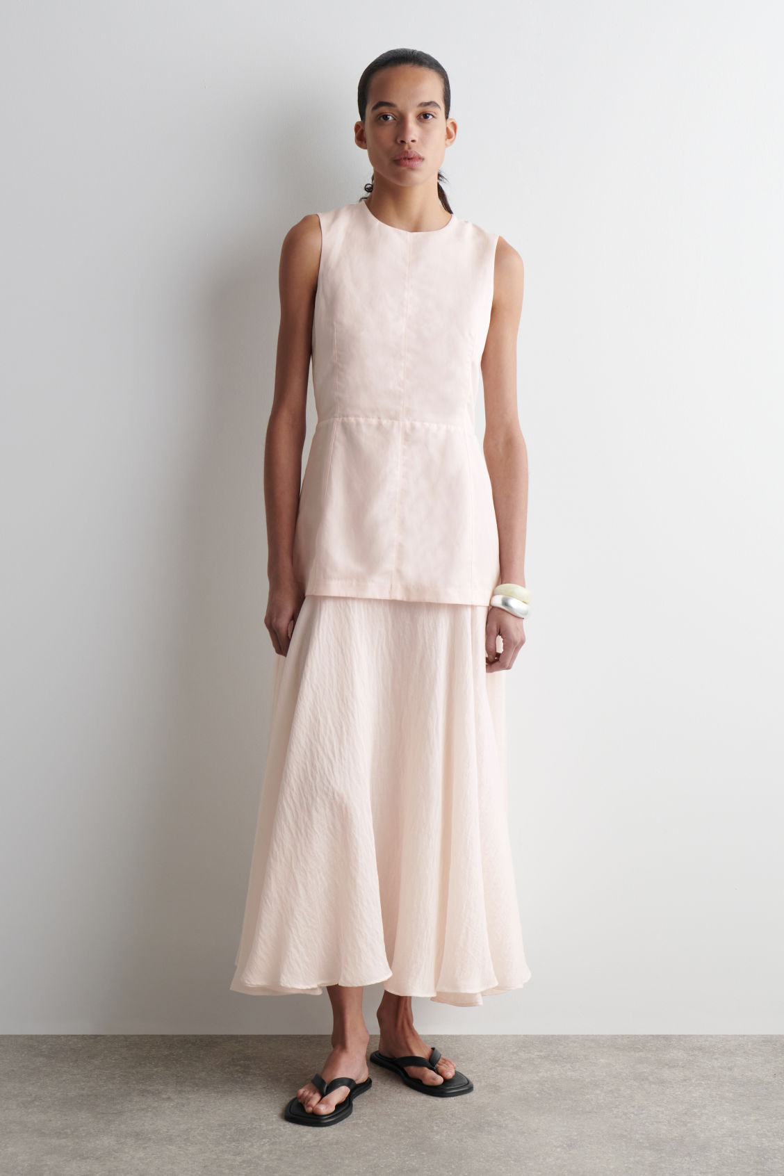 Layered Peplum Midi Dress